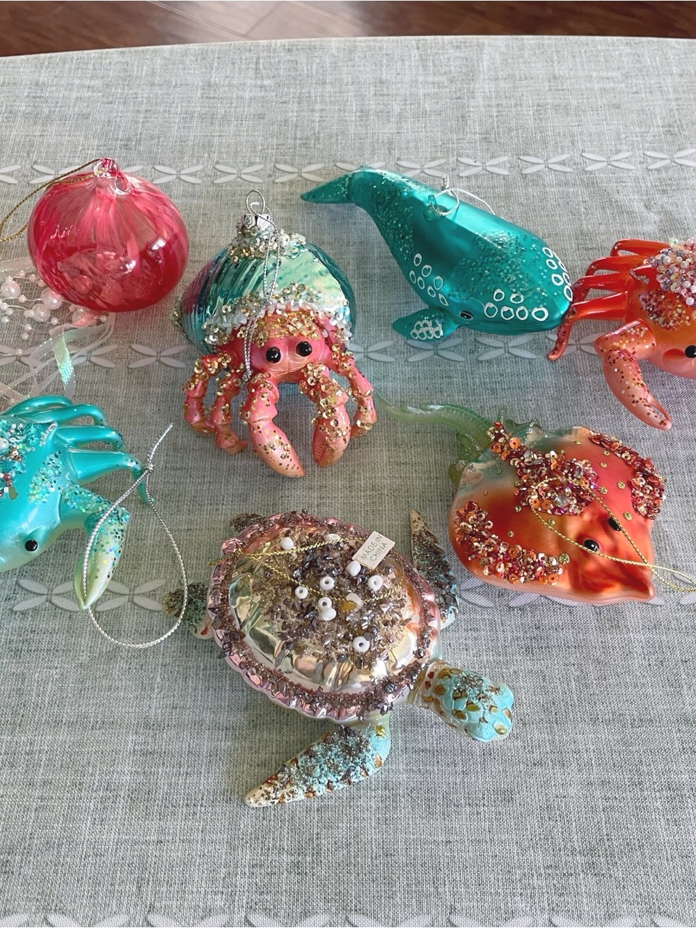 Glass Sea Creature Ornaments